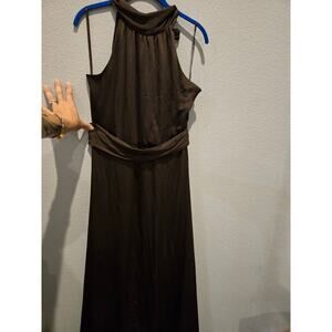 Marine Layer Women's Cocoa Ruched Midi Dress Long Sleeve Size S